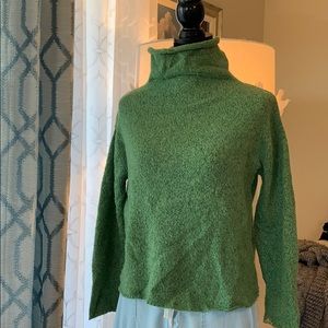 Eileen Fisher high cowl neck sweater!! Fun green!